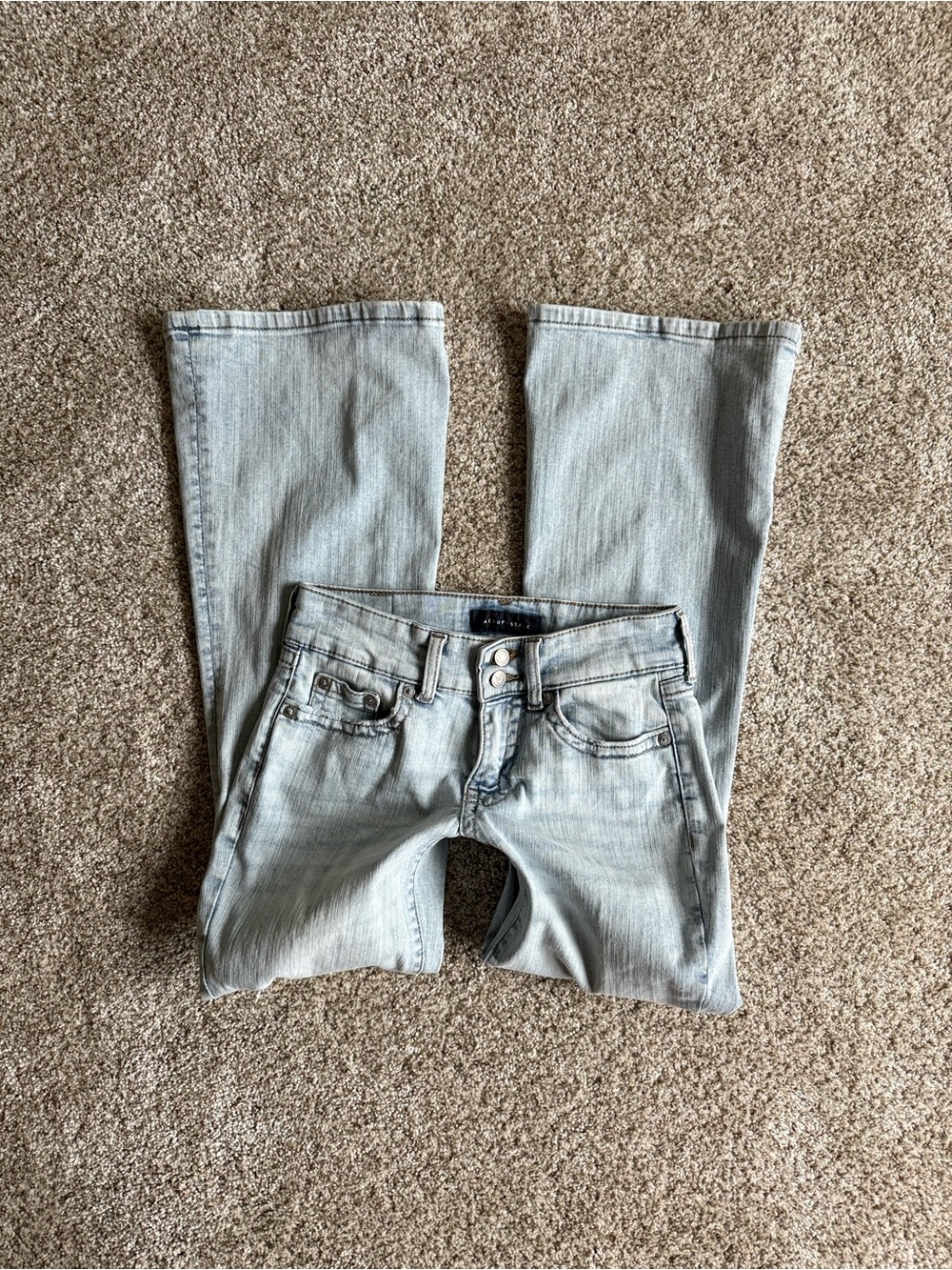 Y2K 2000s Low Rise Flare Aeropostale Jeans Size 0 Short